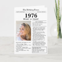 Cartão de aniversário do jornal de 1976