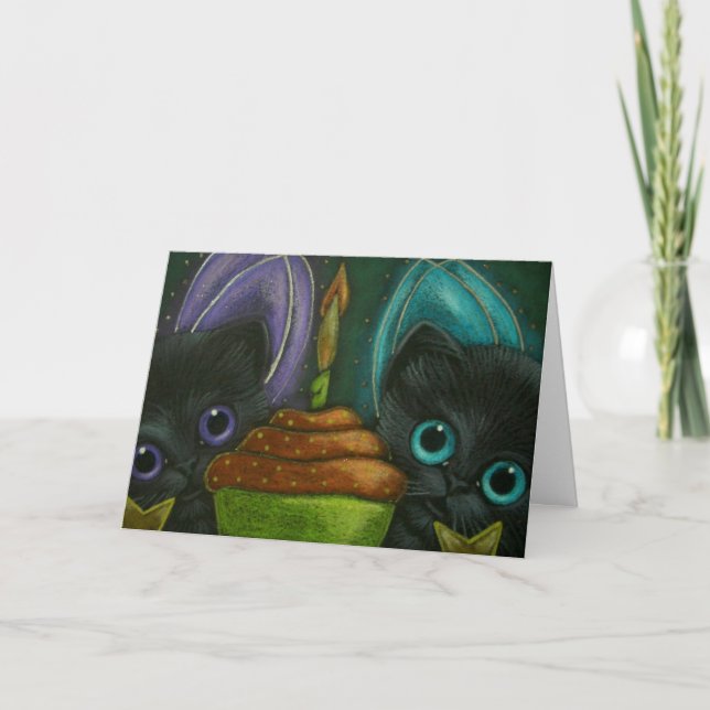 Cartão de ANIVERSÁRIO do KITTENS FAIRY (Frente)