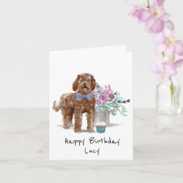 Cartão de Aniversário do Labradoodle Personalizado