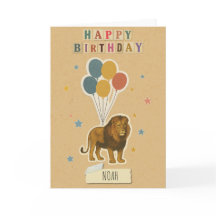 Cartão de Aniversário do Leão - Nome Personalizado