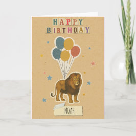 Cartão de Aniversário do Leão - Nome Personalizado