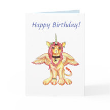 Cartão de Aniversário do Lion Cat Unicorn