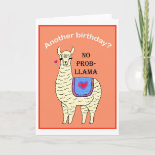 Cartão de aniversário do Llama Funny llama Sem pro
