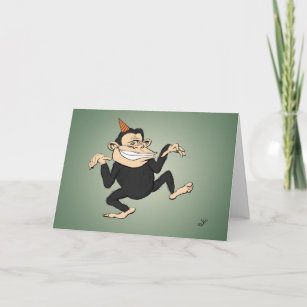 Cartão de aniversário do macaco da dança