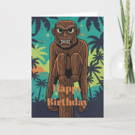 Cartão de Aniversário do Macaco Tiki