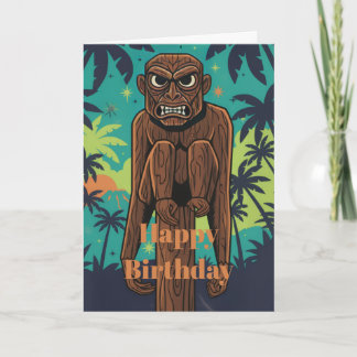 Cartão de Aniversário do Macaco Tiki