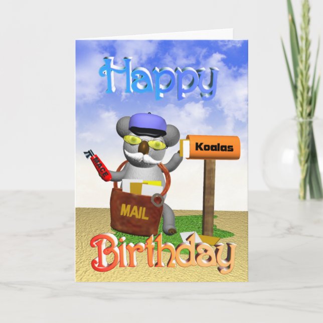 Cartão de Aniversário do Mailman Koala (Frente)