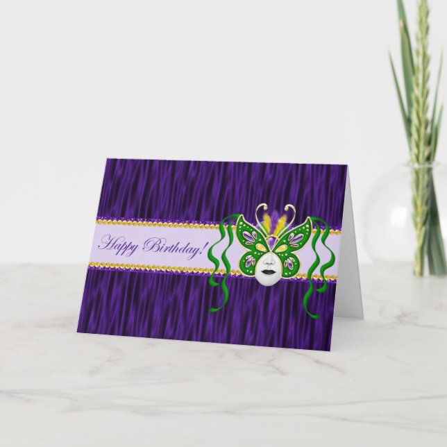 Cartão de Aniversário do Mardi Gras (Frente)