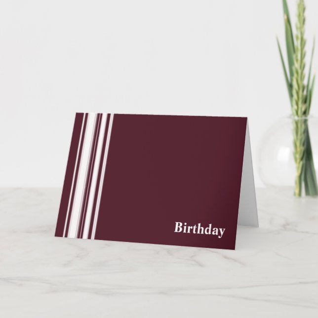Cartão de Aniversário do Maroon Stripes (Frente)