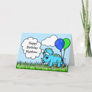 Cartão de Aniversário do Menino dos Dinossauros 