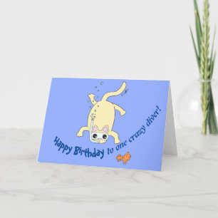 Cartão de Aniversário do Mergulhador de Gato Scuba