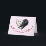 Cartão de aniversário do namorada do coração do<br><div class="desc">Se você encontrou seu sócio do purrfect,  a deixa saiba este aniversário com este cartão de aniversário encantador,  caracterizando dois gatos em uma coração-forma.</div>