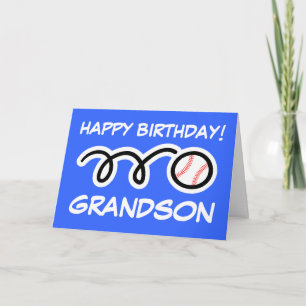 Cartão de aniversário do neto com design de esport