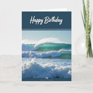Cartão de Aniversário do Oceano Elegante