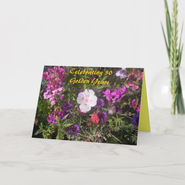 cartão de aniversário do ouro (Frente)