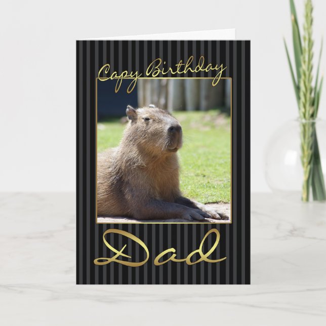 Cartão de aniversário do pai com Capybara (Frente)
