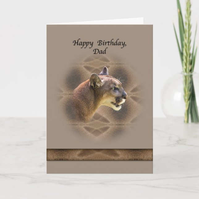 Cartão de aniversário do pai com Cougar (Frente)