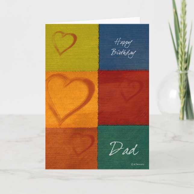Cartão de aniversário do pai das cores e dos (Frente)