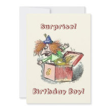 Cartão de Aniversário do Palhaço Vintage Jack-in-t