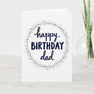 Cartão de aniversário do papai com borda de pontos
