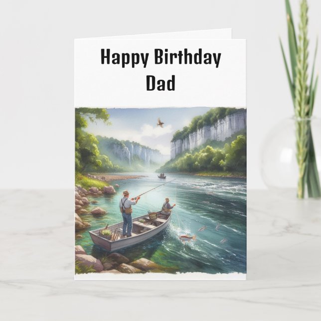 Cartão de Aniversário do Papai Pescador (Frente)
