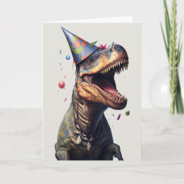 Cartão de Aniversário do Partido Dinossauro