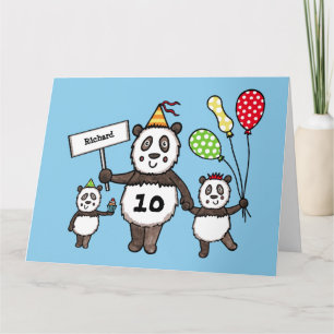 Cartão de Aniversário do Partido Panda Personaliza