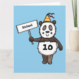 Cartão de Aniversário do Partido Panda Personaliza