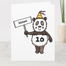 Cartão de Aniversário do Partido Panda Personaliza