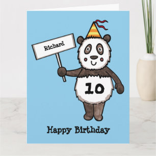 Cartão de Aniversário do Partido Panda Personaliza