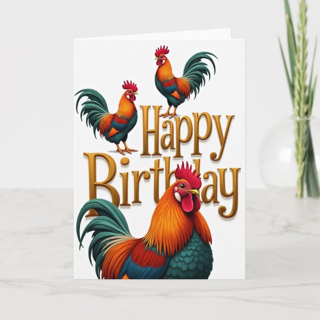 Cartão de Aniversário do Pássaro Alegre (Frente)