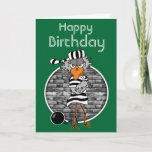 Cartão de aniversário do pássaro da cadeia<br><div class="desc">Cartão de aniversário do pássaro da cadeia: para o um bar de trás em seu aniversário. Seja certo visitar www.zazzle.com/jailbirdz para ver a coleção inteira de Jailbirdz!</div>