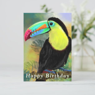 Cartão de Aniversário do Pássaro de Toco Exótico