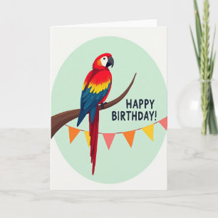 Cartão de Aniversário do Pássaro Escarlate