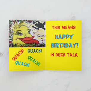 Cartão de Aniversário do Pato