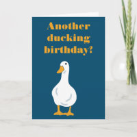Cartão de Aniversário do Pato Branco Personalizado