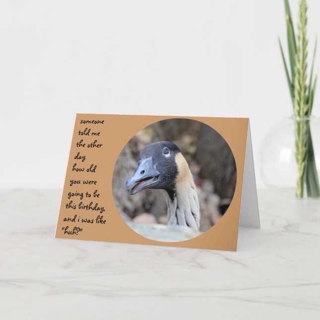 Cartão de Aniversário do Pato Engraçado, Over Hill (Frente)