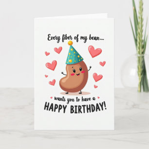 Cartão de Aniversário do Personagem Feijão Doce