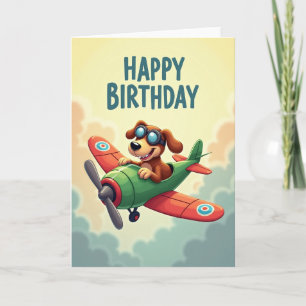 Cartão de Aniversário do Piloto Cachorro