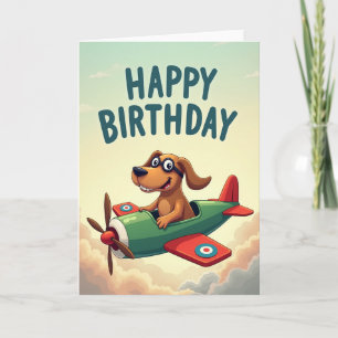 Cartão de Aniversário do Piloto de Cão Alegre