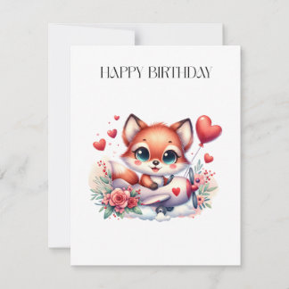 Cartão de Aniversário do Piloto Raposa