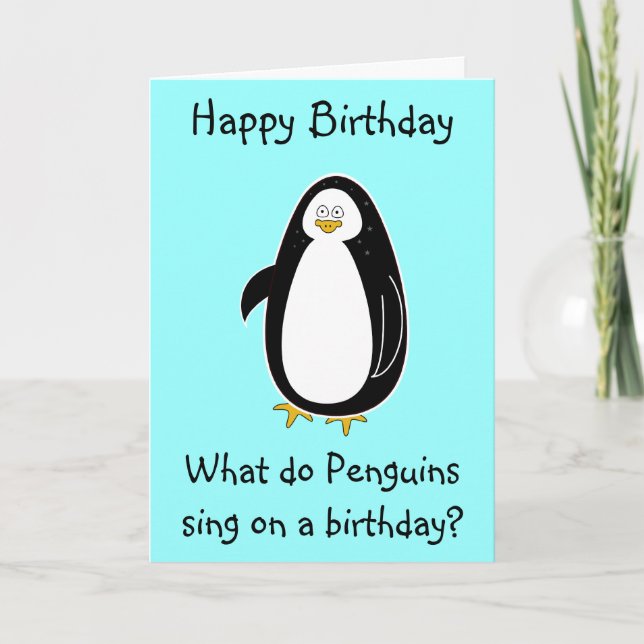 Cartão de aniversário do pinguim (Frente)