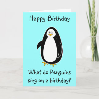 Cartão de aniversário do pinguim