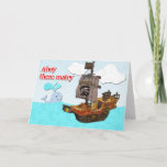 Cartão de aniversário do pirata<br><div class="desc">Se ama piratas,  será certo e amará este cartão.</div>