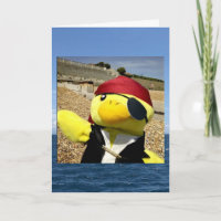 Cartão de aniversário do Pirata Danny Duck
