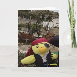 Cartão de aniversário do pirata Danny Duck