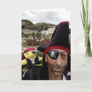 Cartão de aniversário do pirata Danny Duck