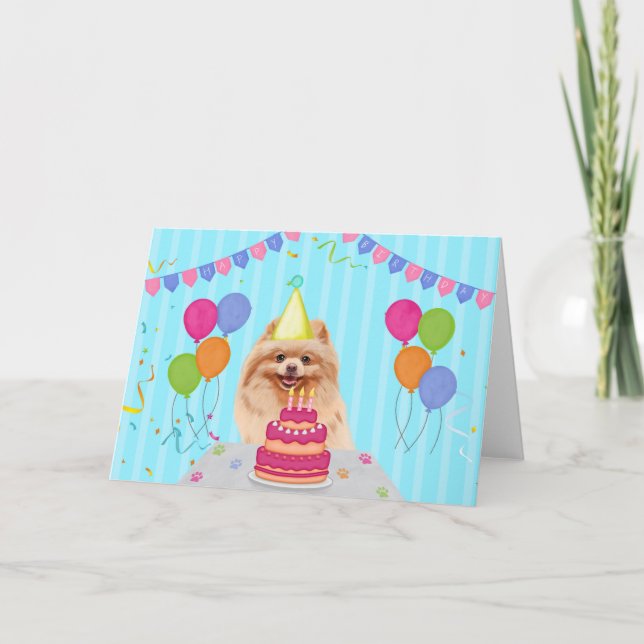 Cartão de Aniversário do Pomerânia (Frente)