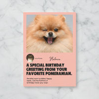 Cartão de Aniversário do Pomerânia Piscando Feliz