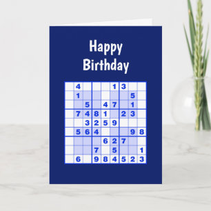 Cartão de Aniversário do Quebra-cabeça Sudoku